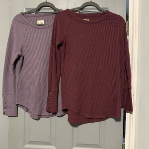 Chaser Long Sleeve Tops in Purple and Burgundy